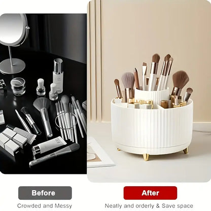 360° Rotating Makeup Brush Organizer