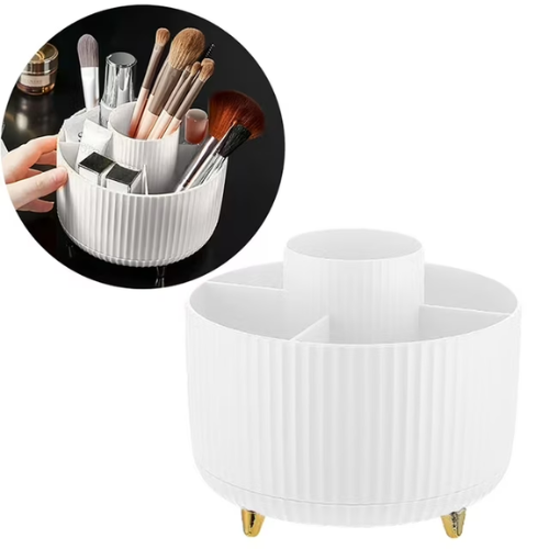 360° Rotating Makeup Brush Organizer